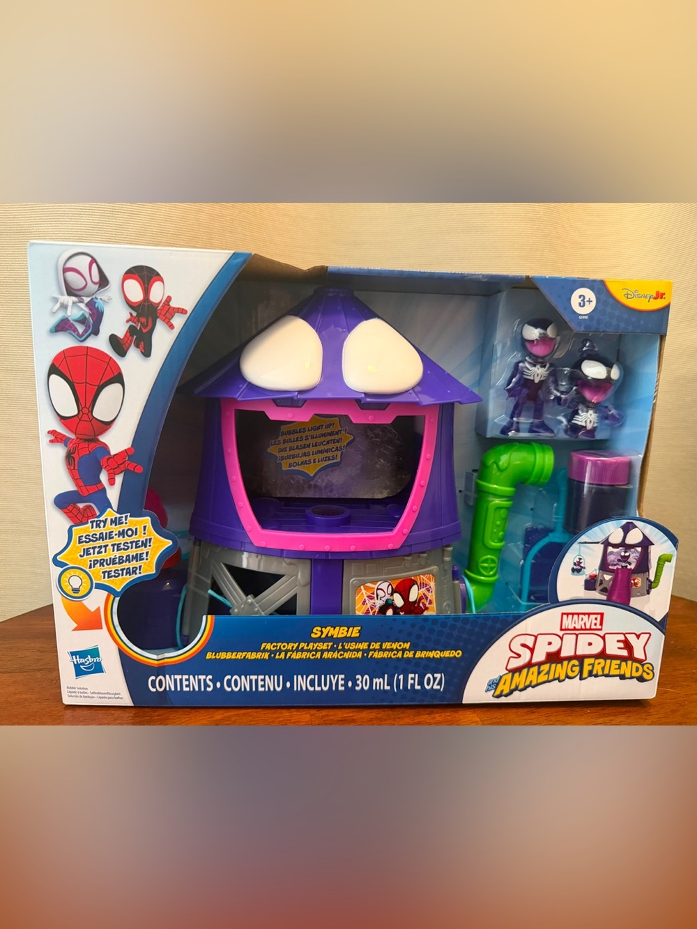 NEW Marvel Spidey Amazing Friends Symbie Factory Bubble Playset Hasbro
